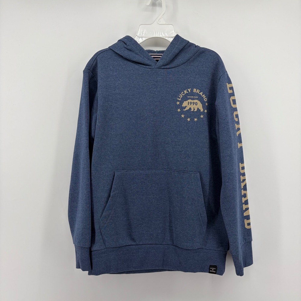Lucky Brand Hoodie Blue Kids Medium 10/12 California Bear Graphic Pullover